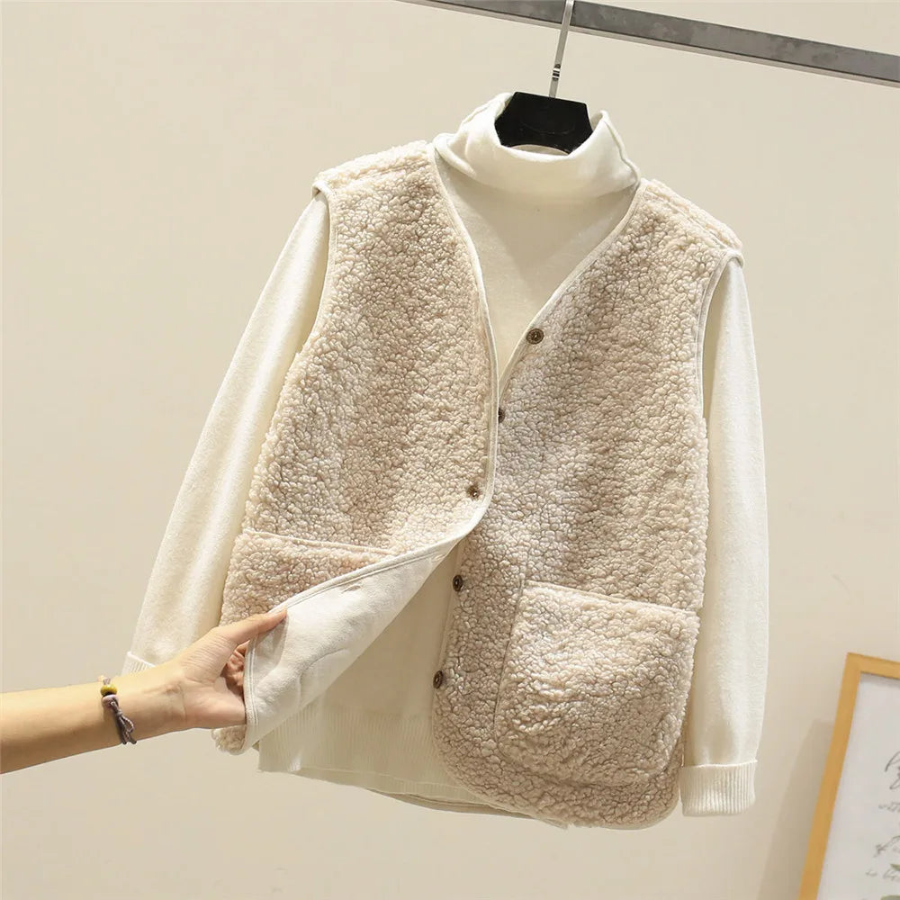 Women's Ribbed Long Sleeve V-Neck Vest Set