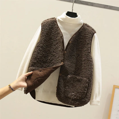 Women's Ribbed Long Sleeve V-Neck Vest Set