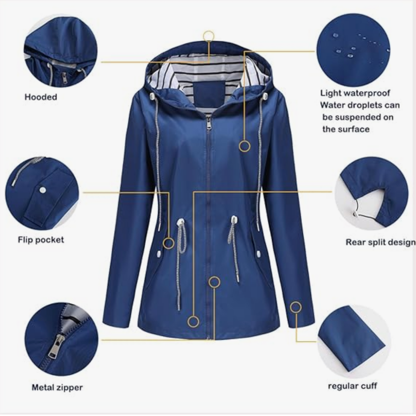 Women's Hooded Jacket Drawstring
