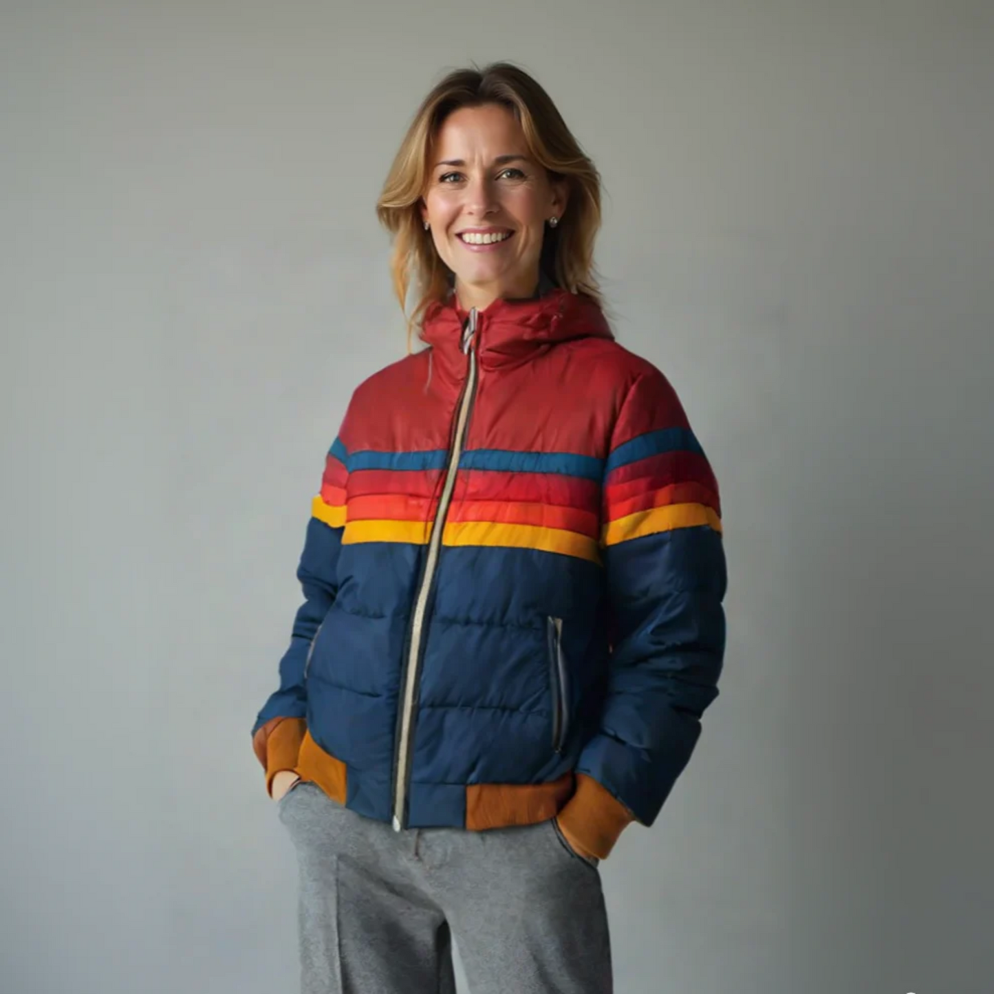 Women's Colorblock Puffer Jacket - Vonnera