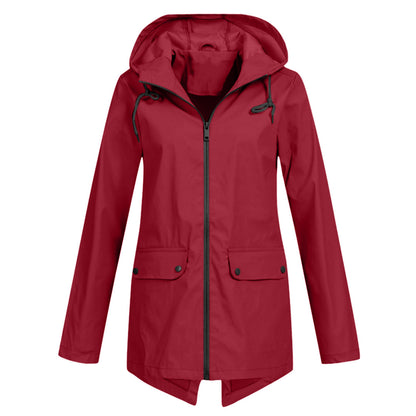 Women's Waterproof Mid-Length Zipper Jacket - Vonnera