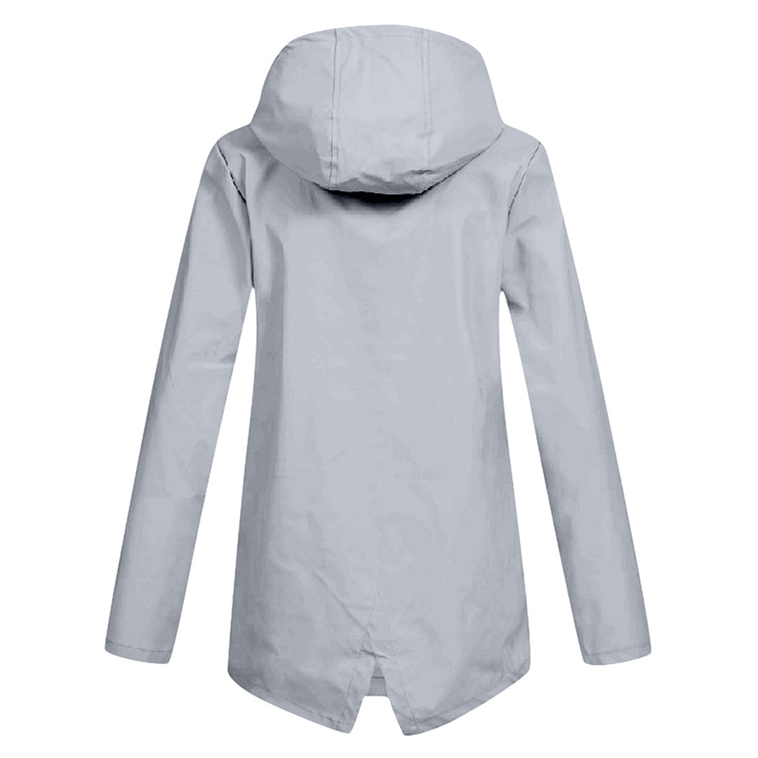 Women's Waterproof Mid-Length Jacket Zipper
