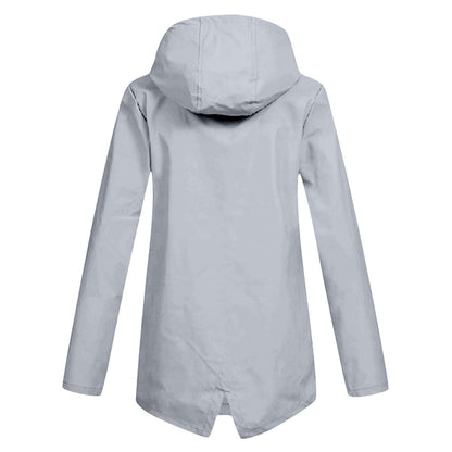 Women's Waterproof Mid-Length Jacket Zipper