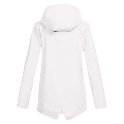 Women's Waterproof Mid-Length Jacket Zipper