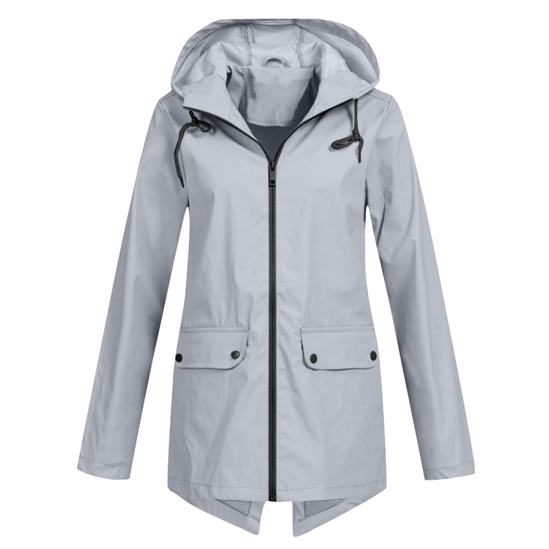 Women's Waterproof Mid-Length Jacket Zipper