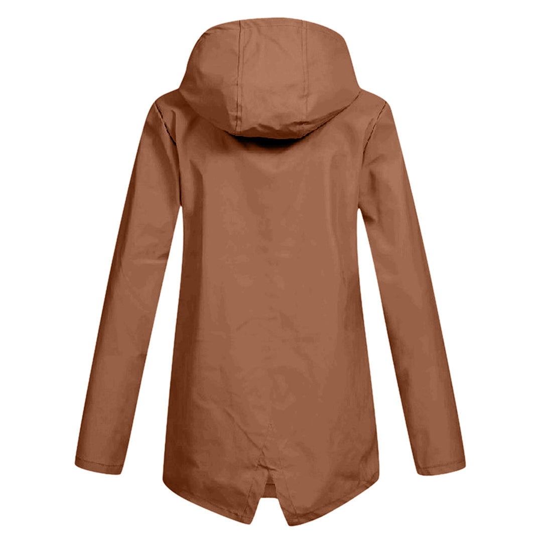 Women's Waterproof Mid-Length Jacket Zipper