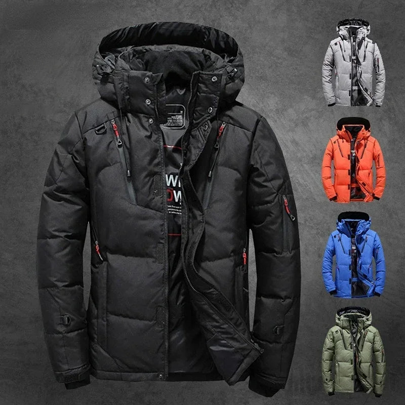 Men's Down Jacket Waterproof Insulated Lightweight Black - Vonnera