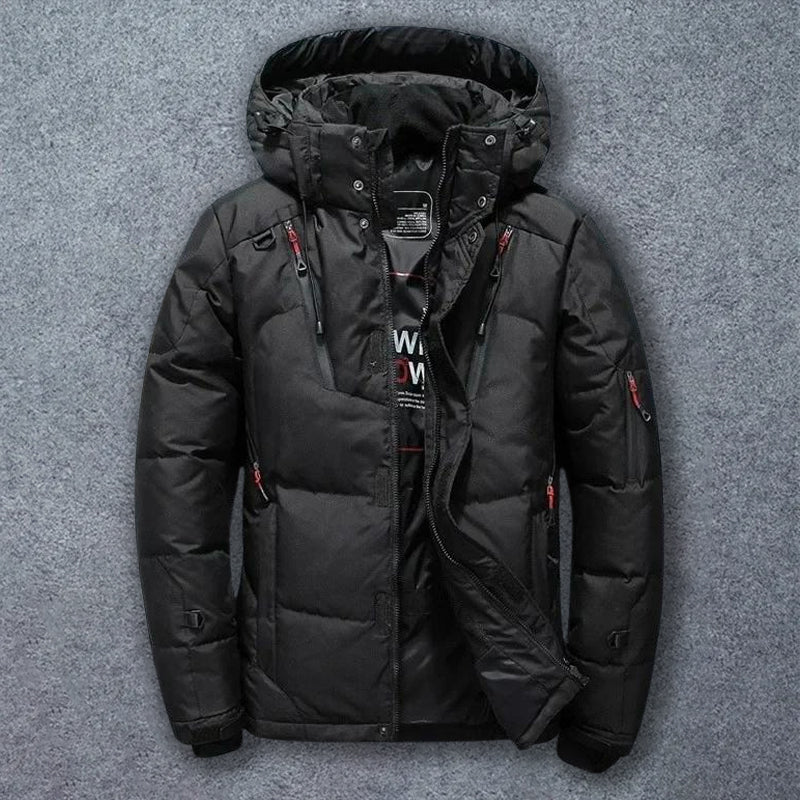 Men's Down Jacket Waterproof Insulated Lightweight Black