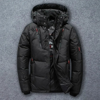 Men's Down Jacket Waterproof Insulated Lightweight Black