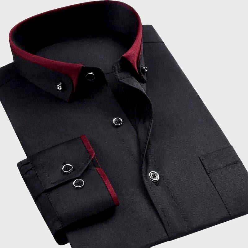 Men's Slim-Fit Stretch Cotton Dress Shirt - Vonnera