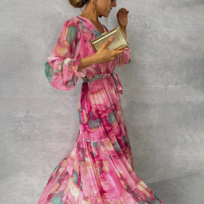 Women's Floral Wrap Dress Lightweight Elegant - Vonnera