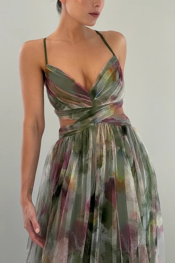 Women's Floral A-Line Maxi Dress