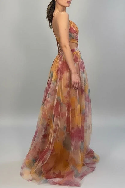 Women's Floral A-Line Maxi Dress