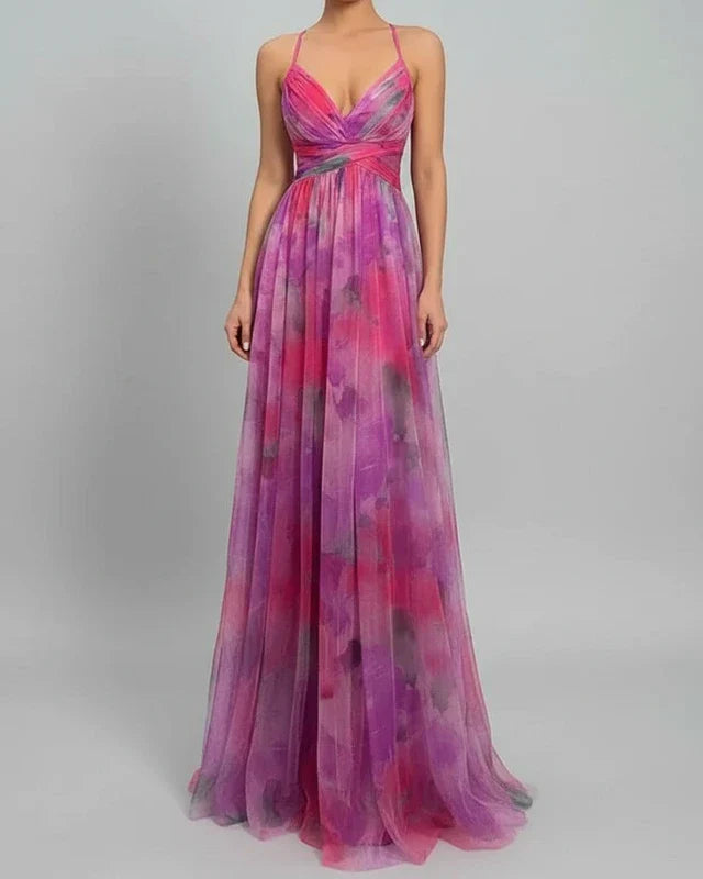 Women's Floral A-Line Maxi Dress