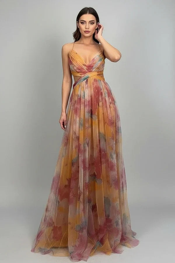 Women's Floral A-Line Maxi Dress - Vonnera