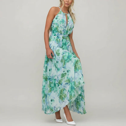 Women's Floral Maxi Dress A-Line Style