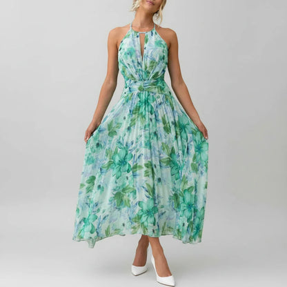 Women's Floral Maxi Dress A-Line Style