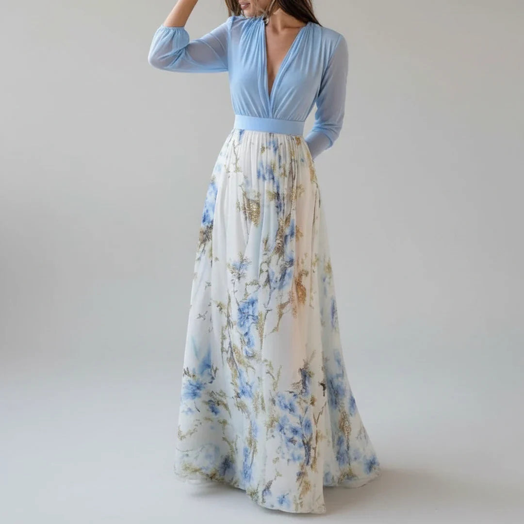 Women's Floral A-Line Maxi Dress - Vonnera
