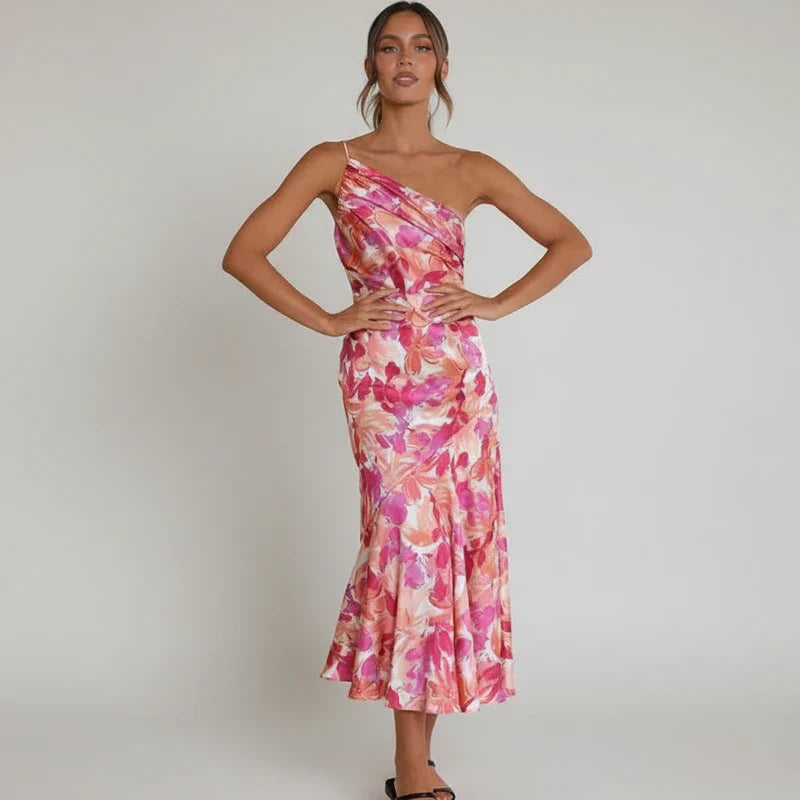 Women's Midi A-Line Dress Floral Print