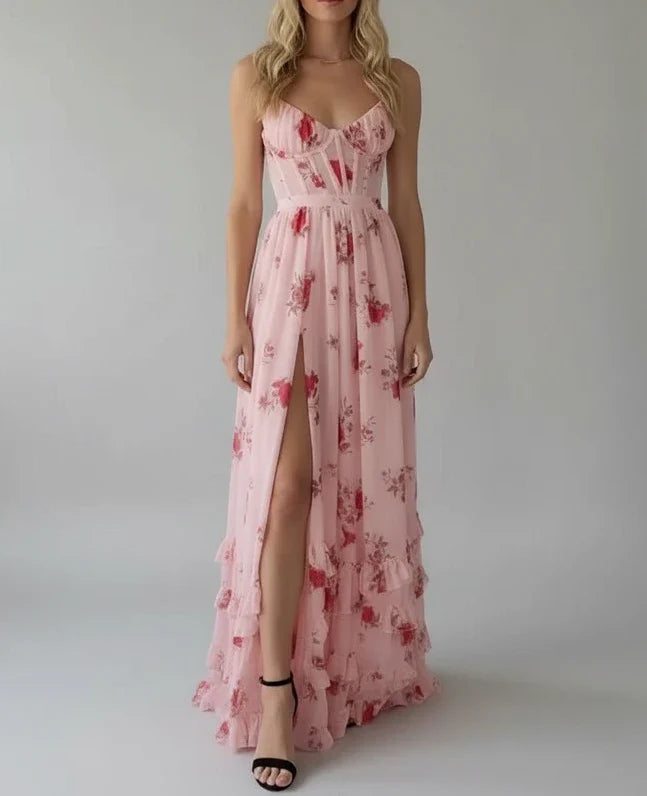 Women's Maxi Dress Floral Spaghetti Strap - Vonnera