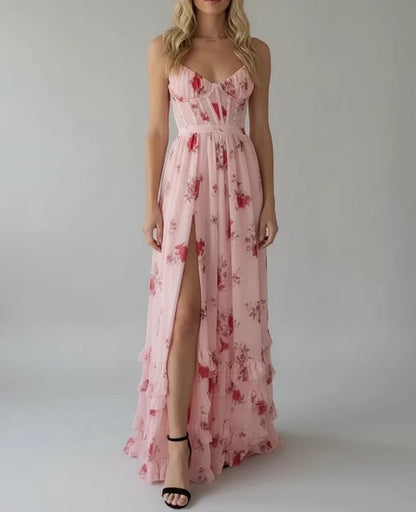 Women's Maxi Dress Floral Spaghetti Strap - Vonnera