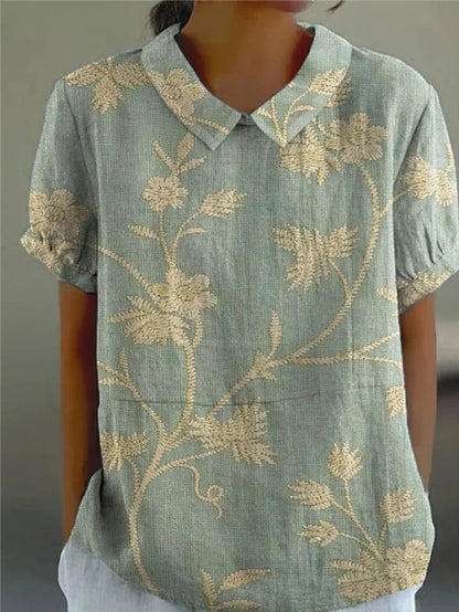 Women's Floral Loose Fit Blouse - Vonnera