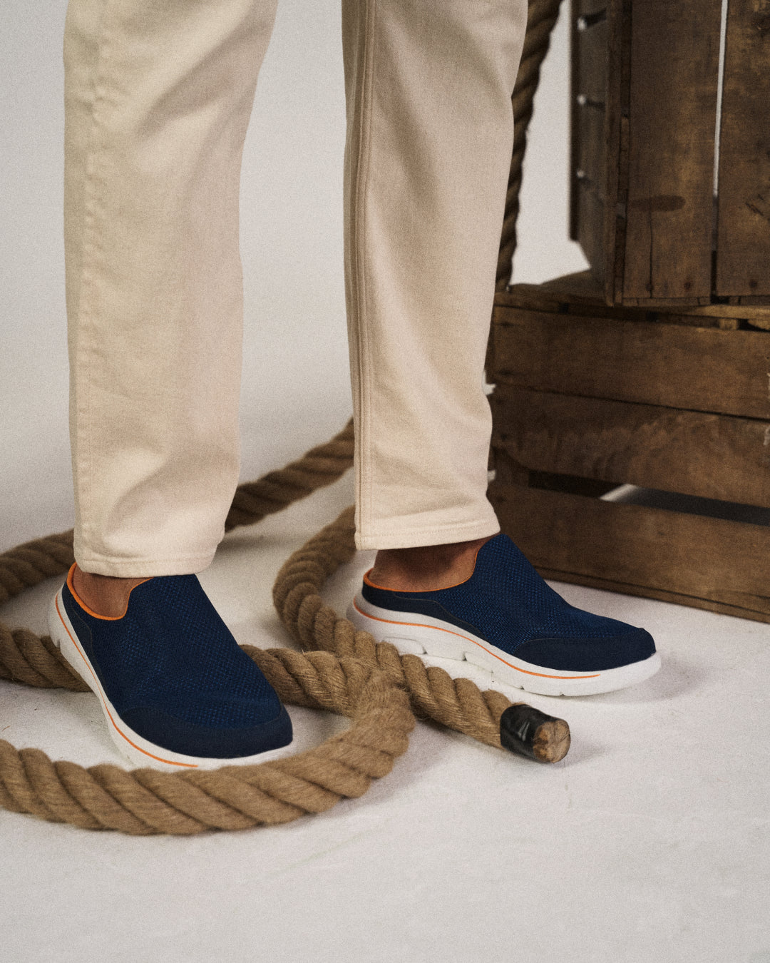 Men's Slip On Mules Closed Toe Black
