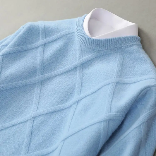 Men's Crew Neck Sweater Diamond Pattern - Vonnera