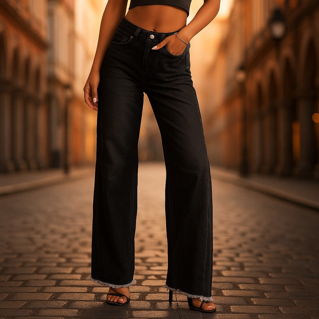Women's High-Rise Wide Leg Jeans - Vonnera