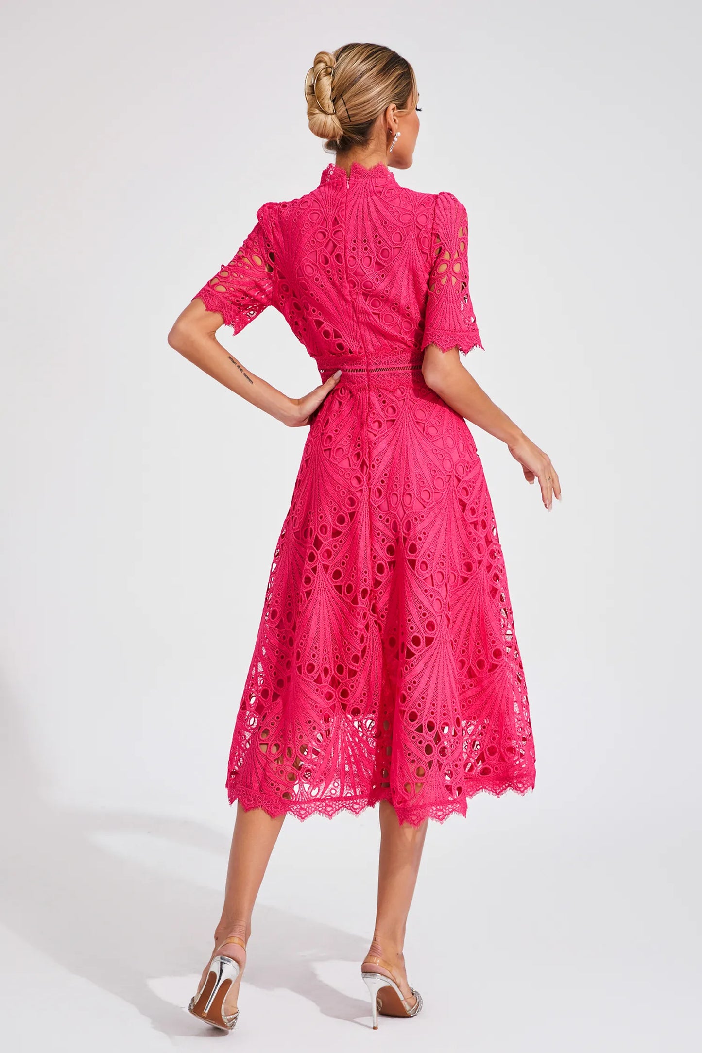 Women's Elegant Lace Midi Dress