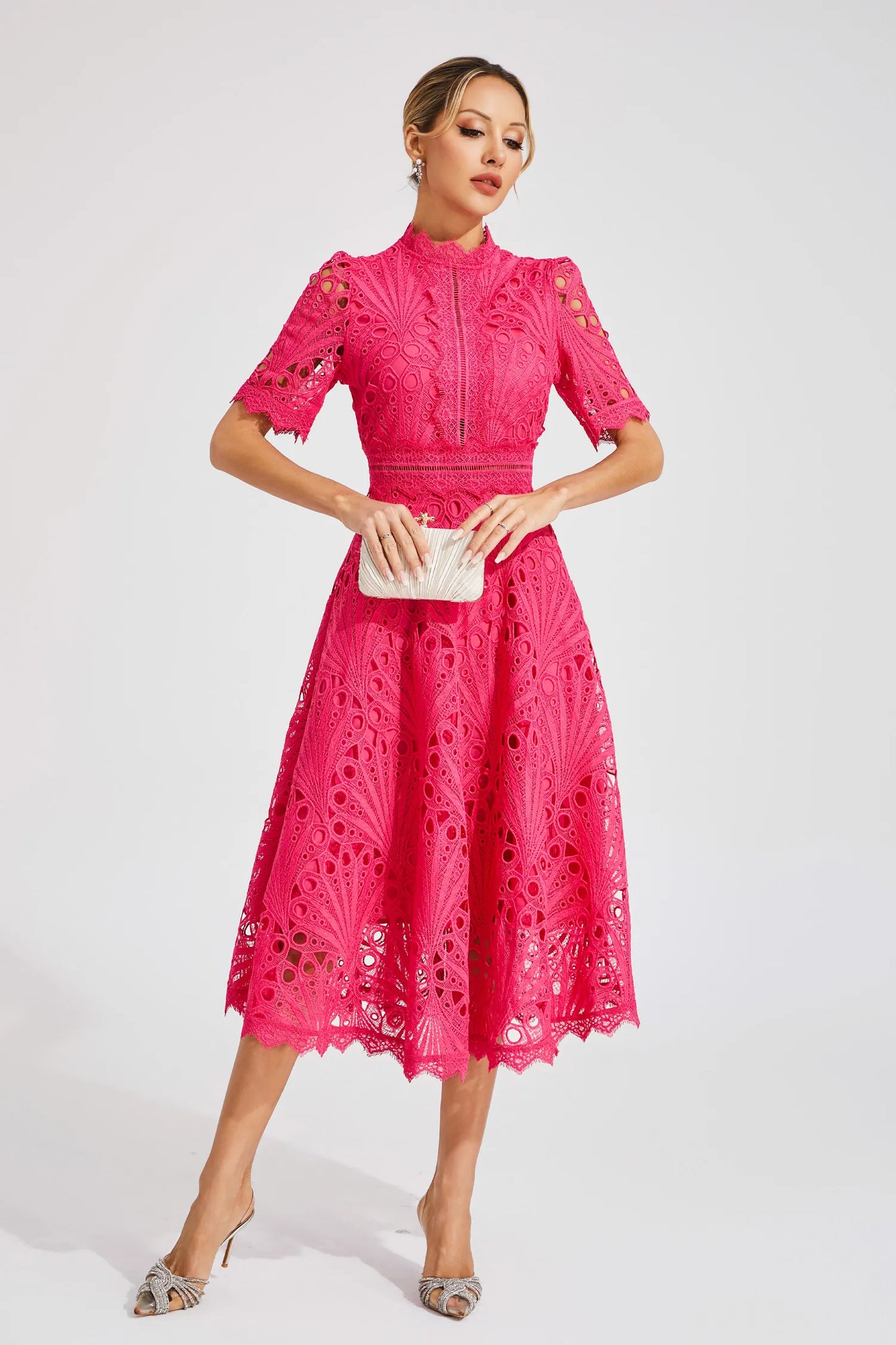 Aviana Women's Lace Midi Dress - Vonnera