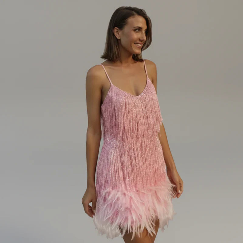 Women's Fringe Mini Bodycon Dress