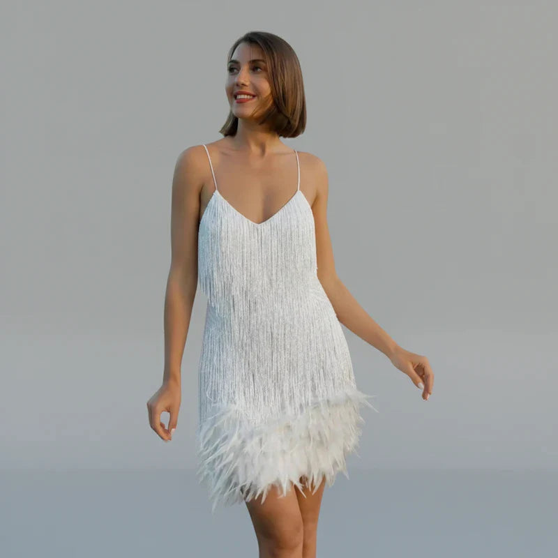 Women's Fringe Mini Bodycon Dress