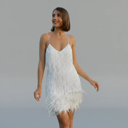 Women's Fringe Mini Bodycon Dress