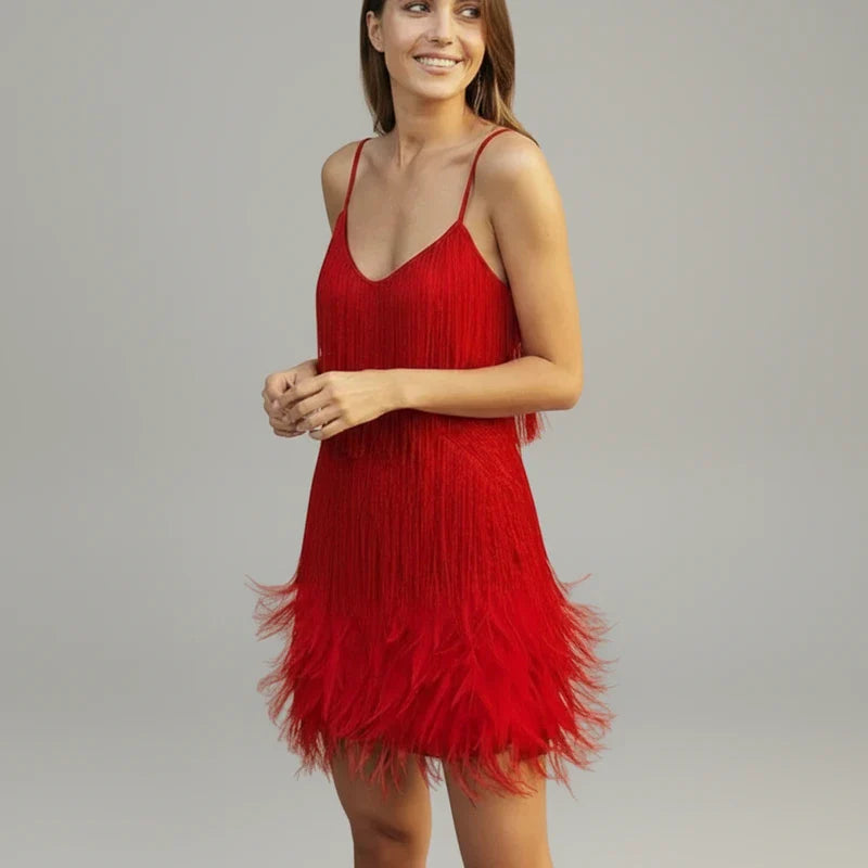 Women's Fringe Mini Bodycon Dress