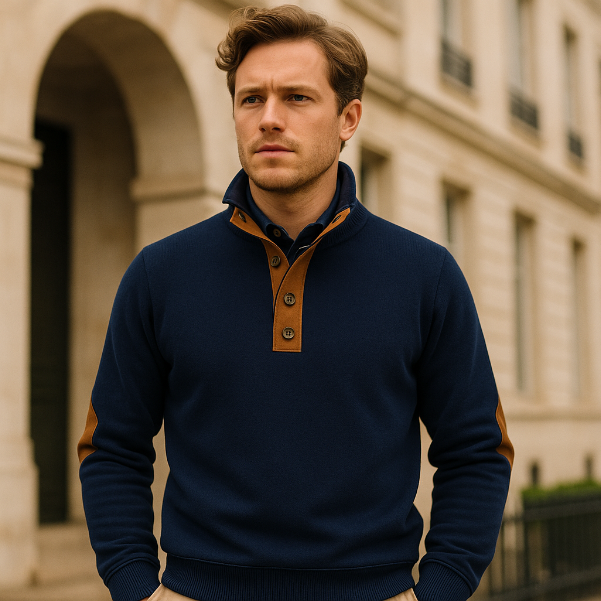 Men's Oxford Quarter Zip Sweater
