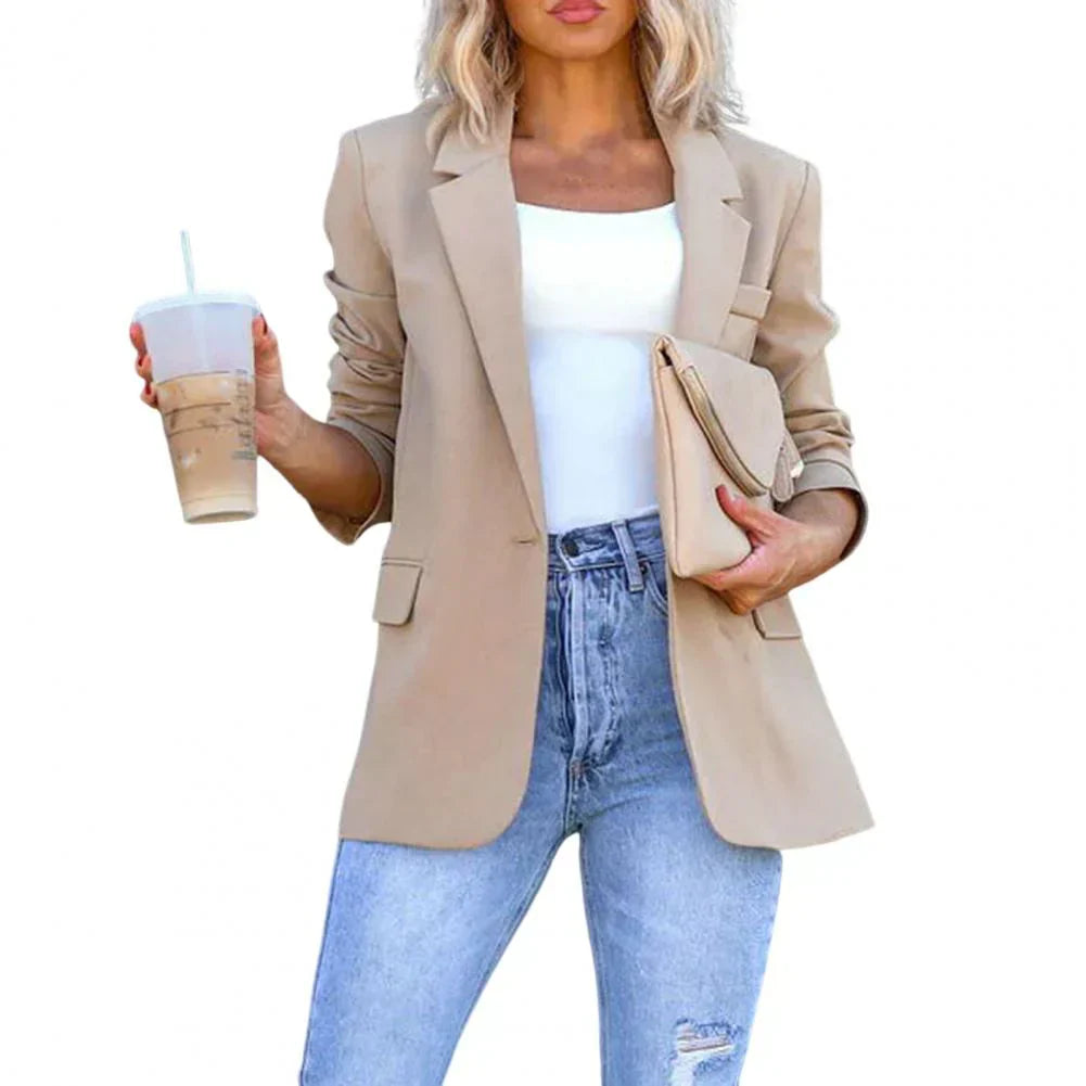 Women's Cotton Blazer Lightweight Beige - Vonnera