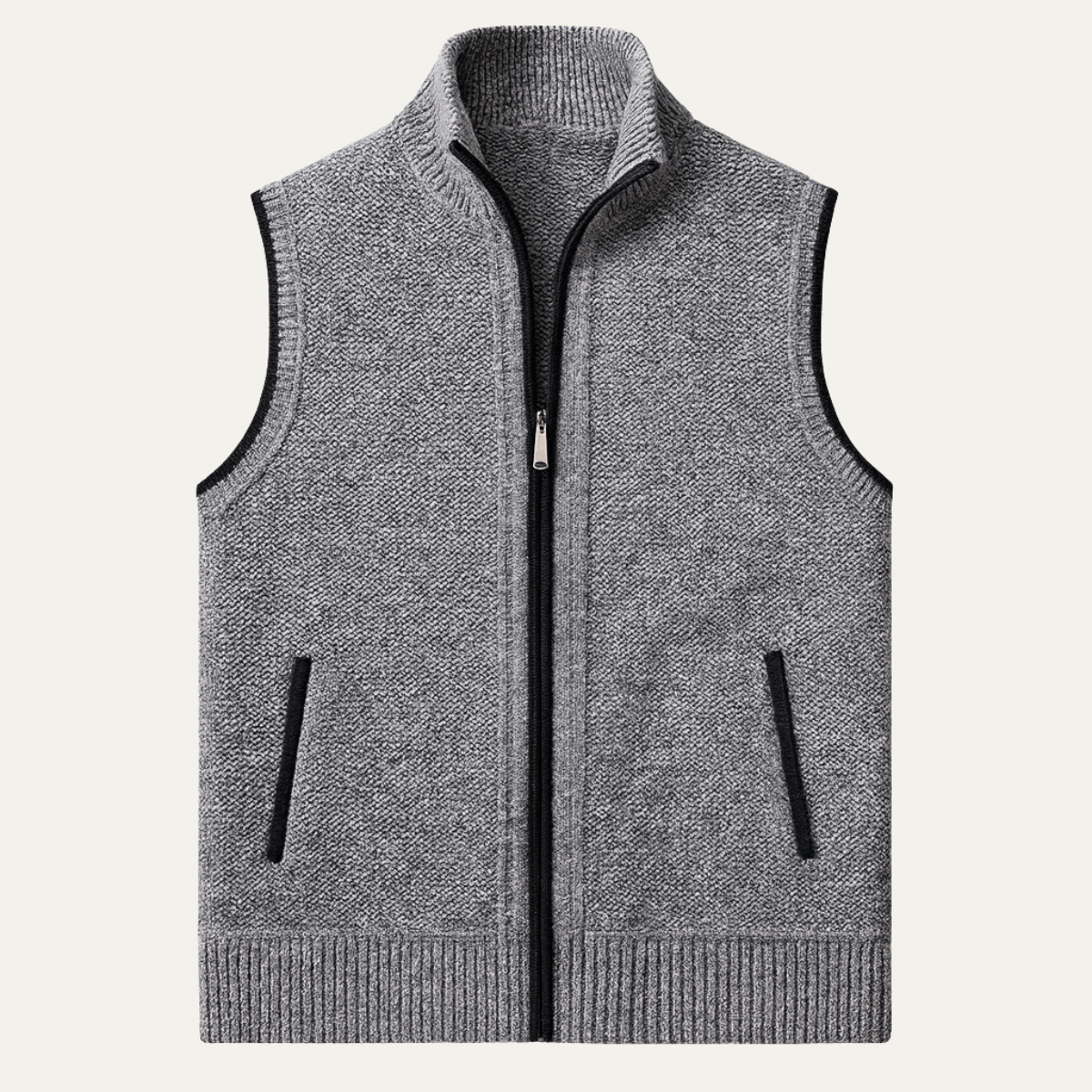Men's Knit Zip Up Vest Business Casual - Vonnera