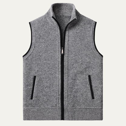 Men's Knit Zip Up Vest Business Casual - Vonnera