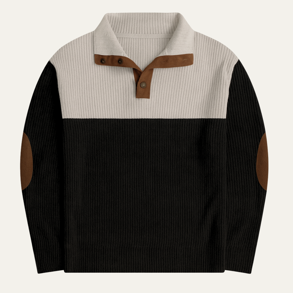 Men's Corduroy Sweater Two Tone Elbow Patches - Vonnera