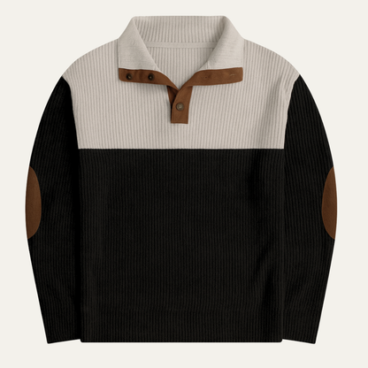 Men's Corduroy Sweater Two Tone Elbow Patches - Vonnera