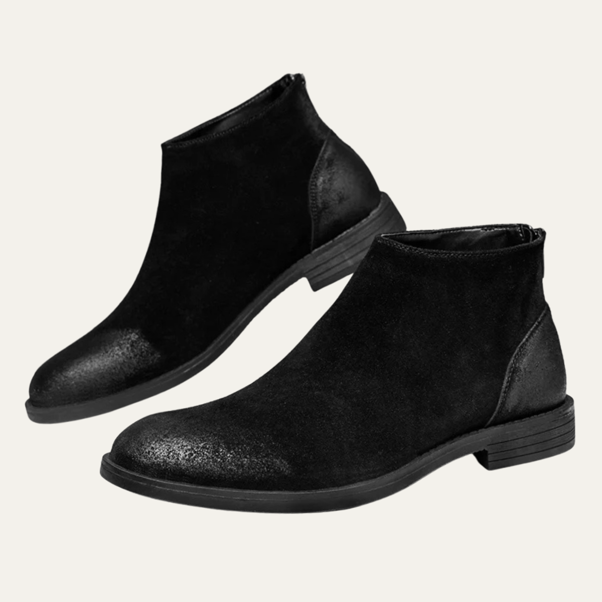 Men's Leather Suede Chelsea Boots Zipper Brown - Vonnera