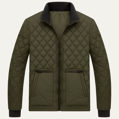 Men's Quilted Puffer Jacket Diamond Pattern - Vonnera