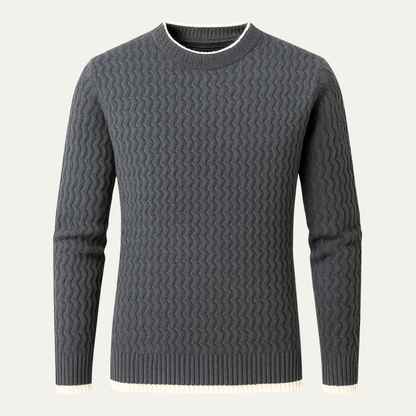 Men's Slim Fit Knit Sweater O Neck Casual Pullover - Vonnera