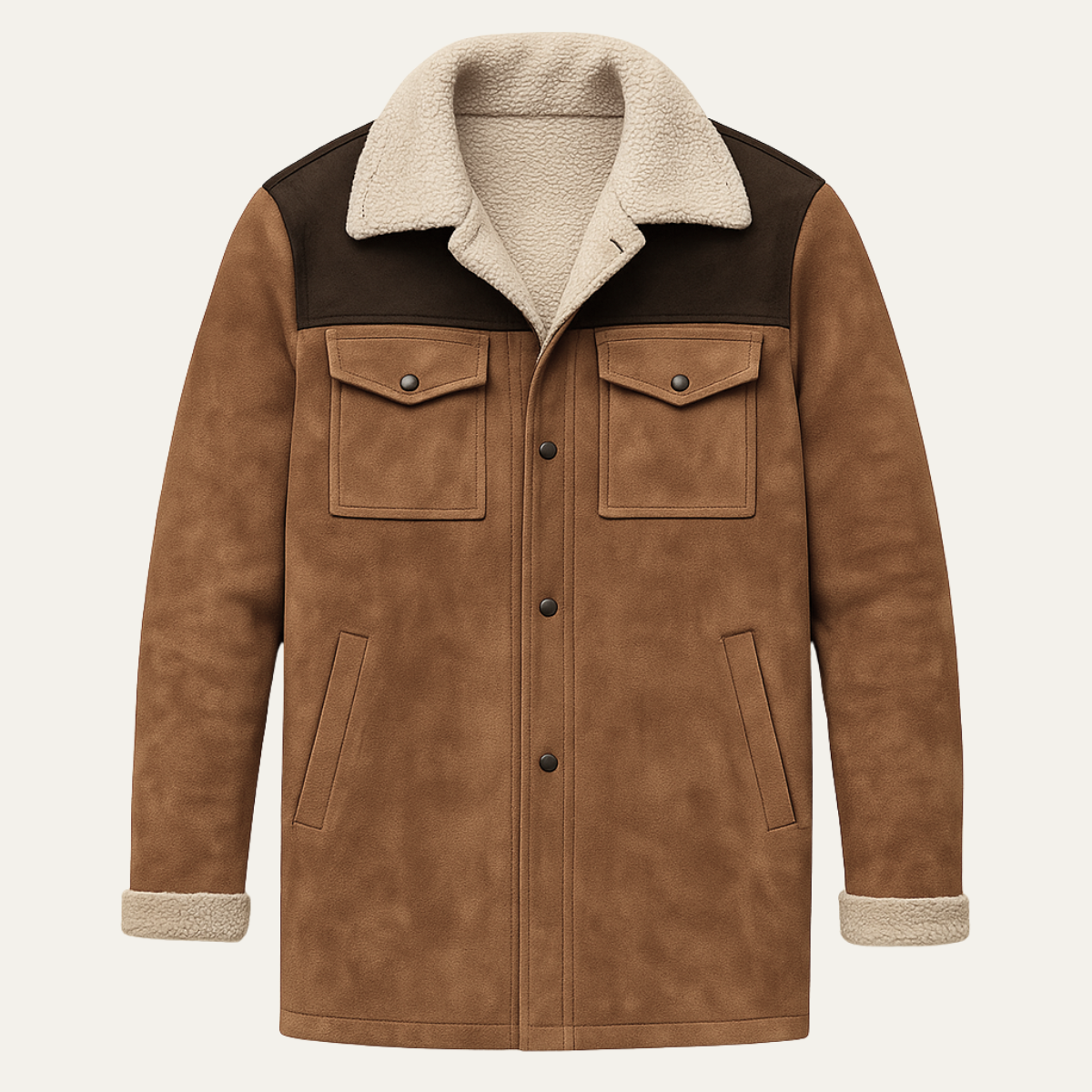 Men's Vintage Shearling Lined Winter Jacket - Vonnera