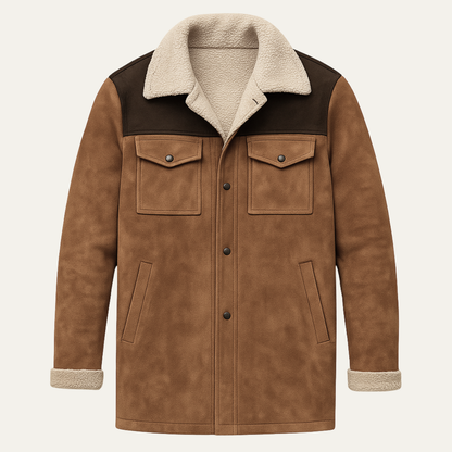 Men's Vintage Shearling Lined Winter Jacket - Vonnera
