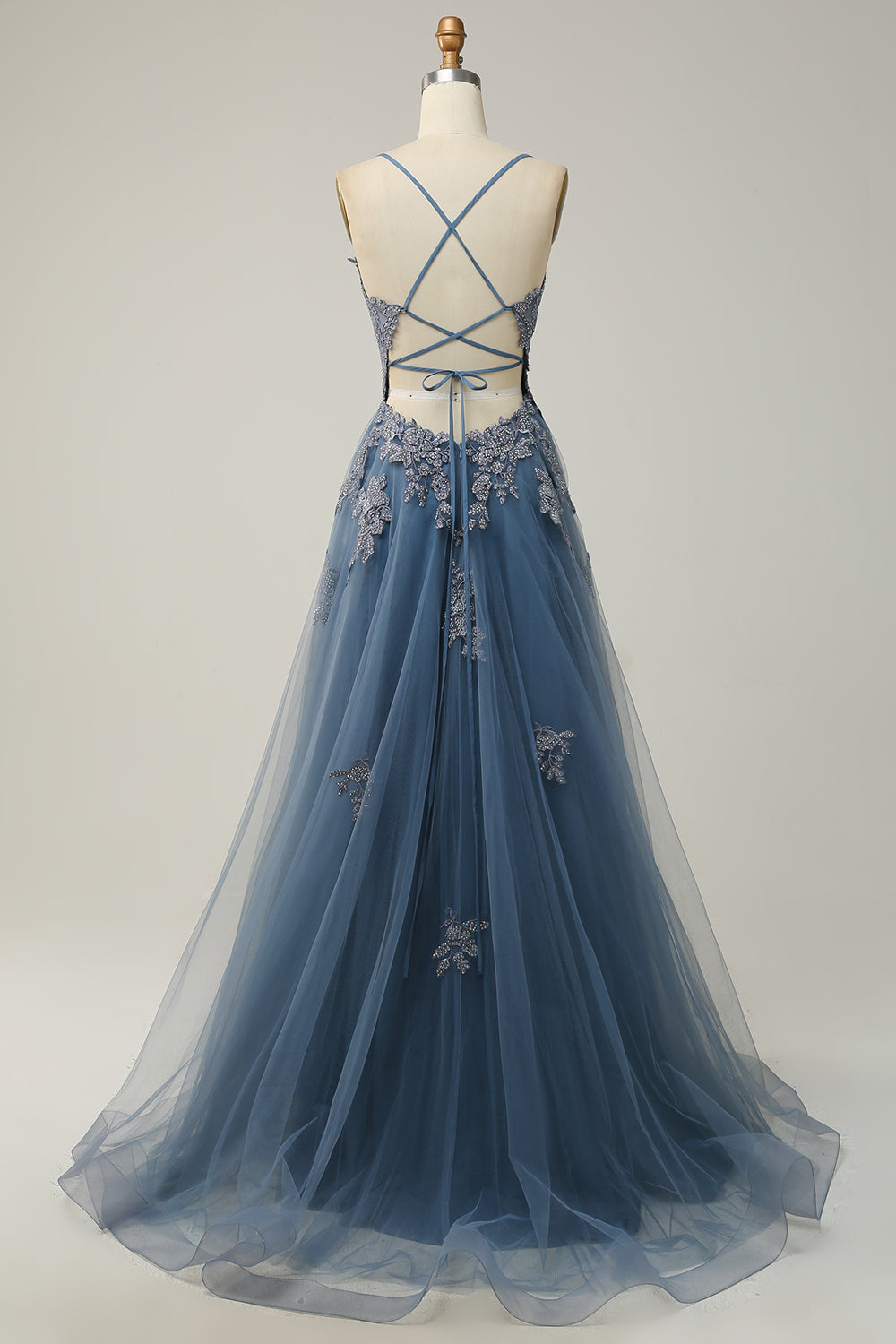 Women's A-Line Ball Gown Spaghetti Straps Lace Detail