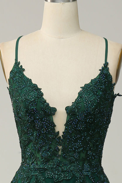 Women's A-Line Ball Gown Spaghetti Straps Lace Detail