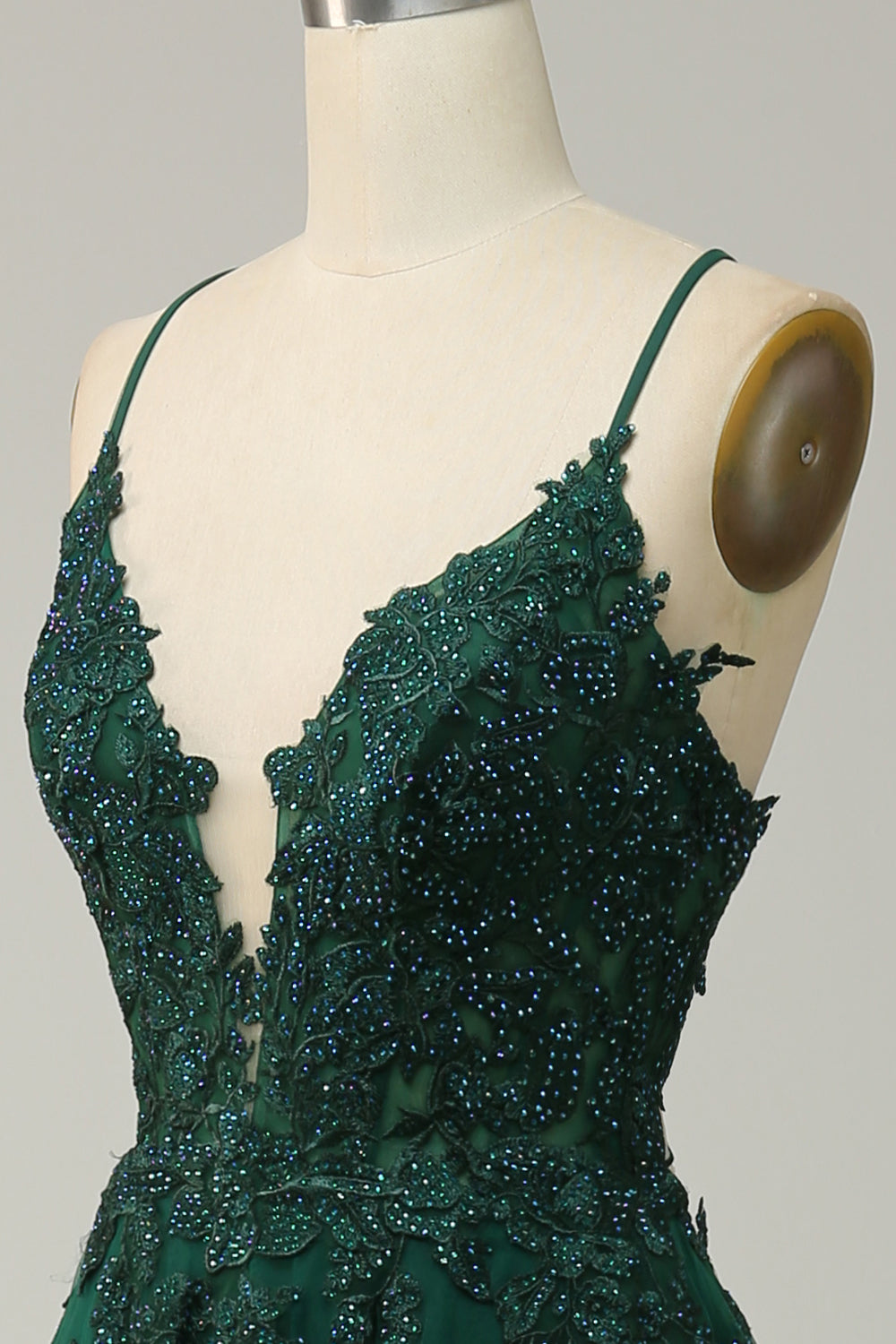 Women's A-Line Ball Gown Spaghetti Straps Lace Detail