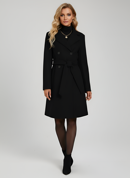 Women's Double Breasted Wool Coat Long